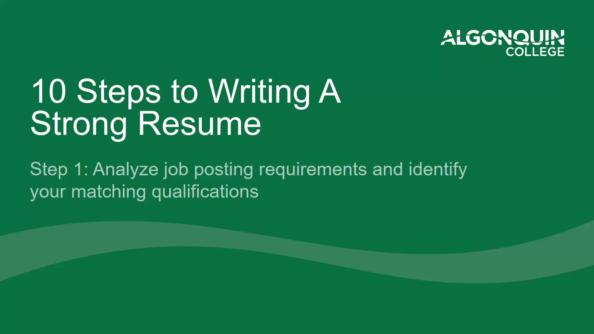 Step 1 Analyze job posting requirements and identify your matching