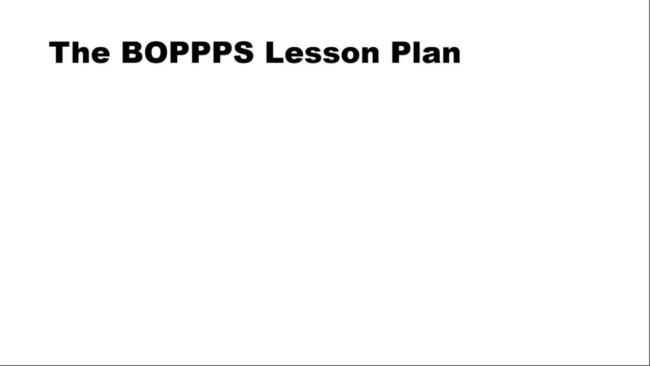 Introduction to BOPPPS